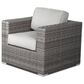 Hearth and Haven 3-piece Outdoor Wicker Conversation Set with Glass-Top Coffee Table in Grey, , large