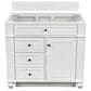 James Martin Vanities Bristol 36" Single Bathroom Vanity in Bright White with 3 cm Parisien Bleu Quartz Top and Rectangular Sink, , large