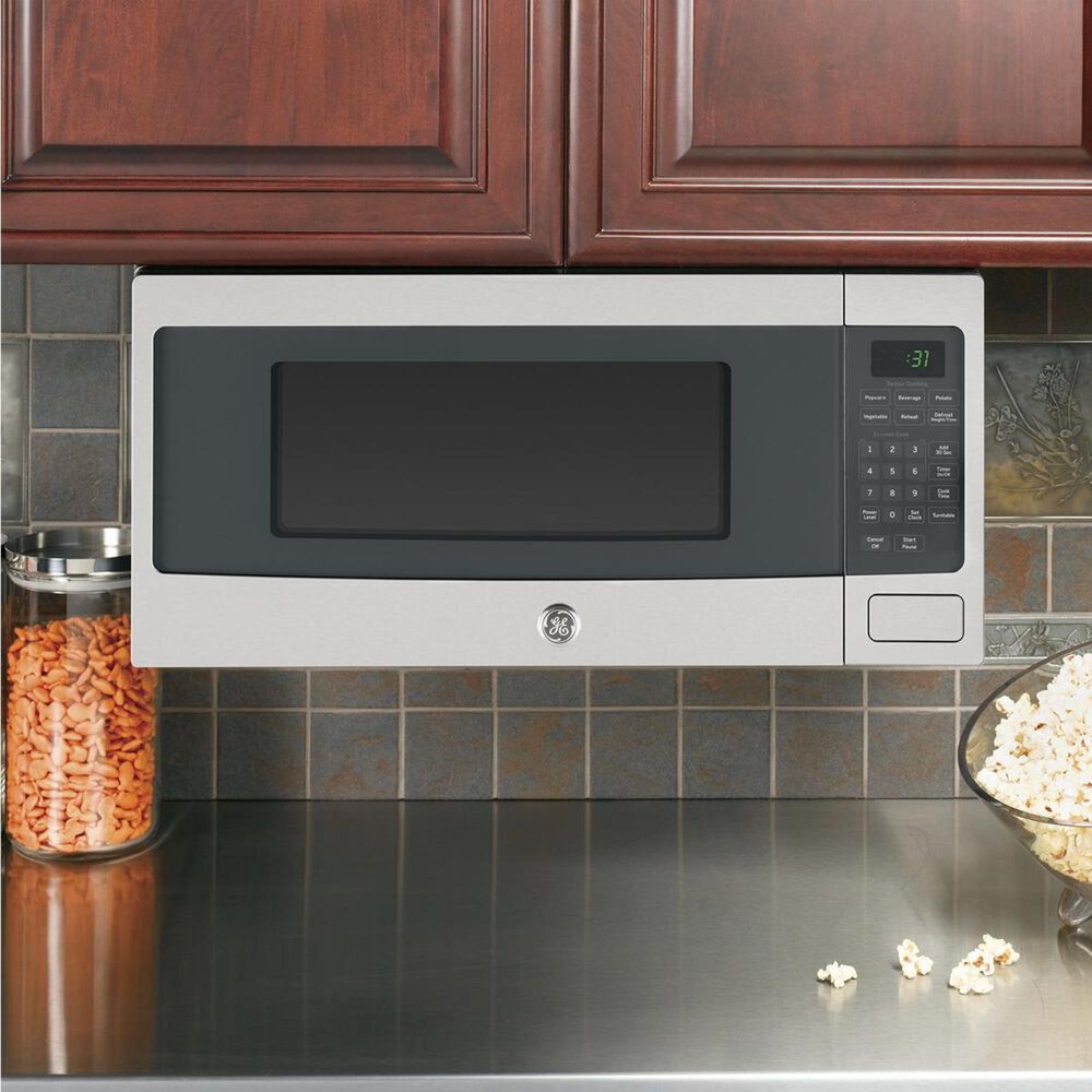GE Profile Series 1.1 Cu. Ft. Countertop Microwave Oven in Gray and Ge 1.1 Cu Ft Countertop Microwave In Stainless Steel