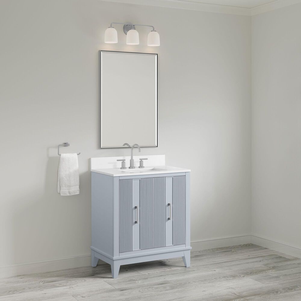 37B Fenwick 30" Single Bathroom Vanity in Soft Blue with Glossy White Composite Stone Top and Backsplash, , large