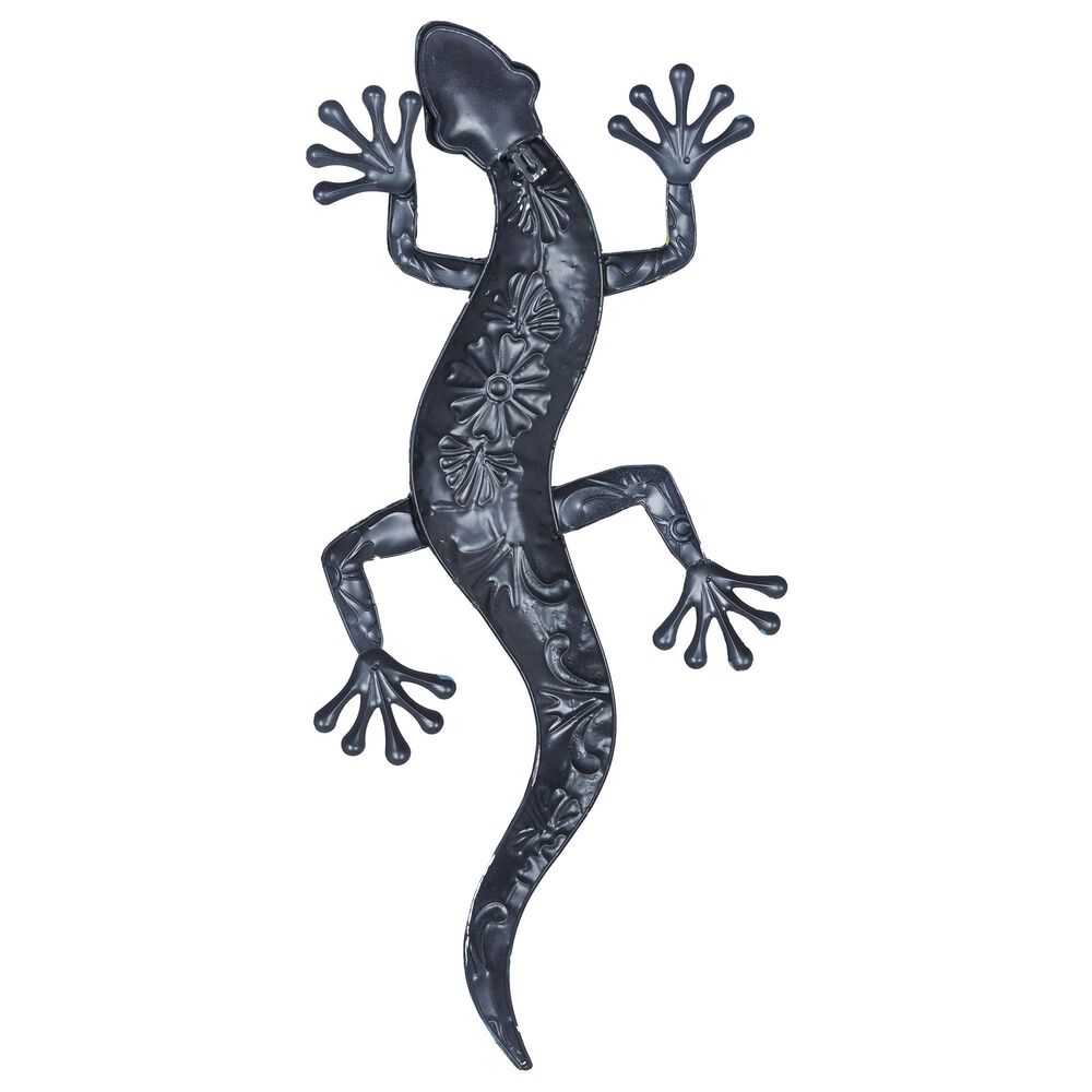 Maple and Jade 32&quot; x 15&quot; Lizard Outdoor Wall Decor in Yellow, Green and Blue, , large