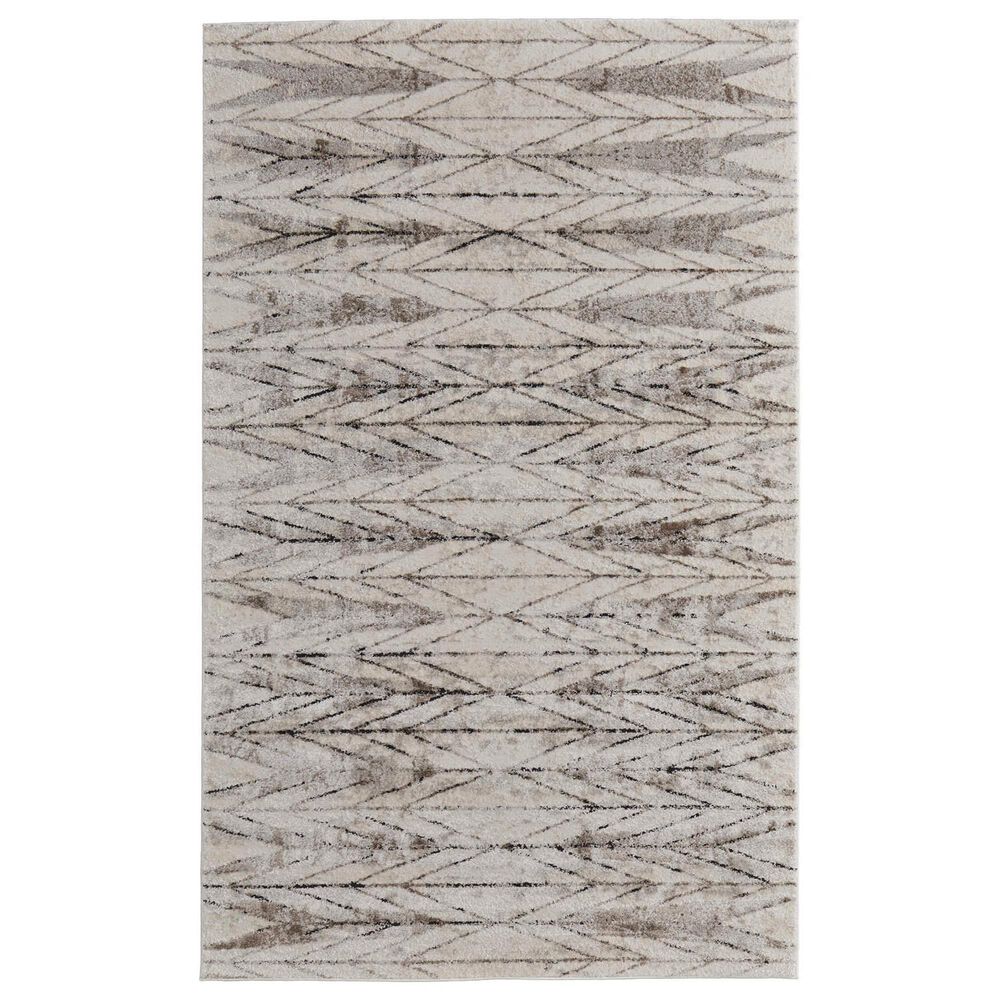 Feizy Vancouver 39NTF 12" x 15" Beige and Brown Area Rug, , large