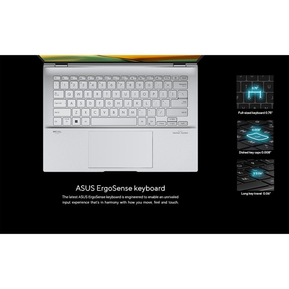 ASUS Zenbook 14&quot; Laptop | Intel Core i9-13900H - 16GB RAM - Intel Iris Xe Graphics - 1TB SSD in Foggy Silver, , large