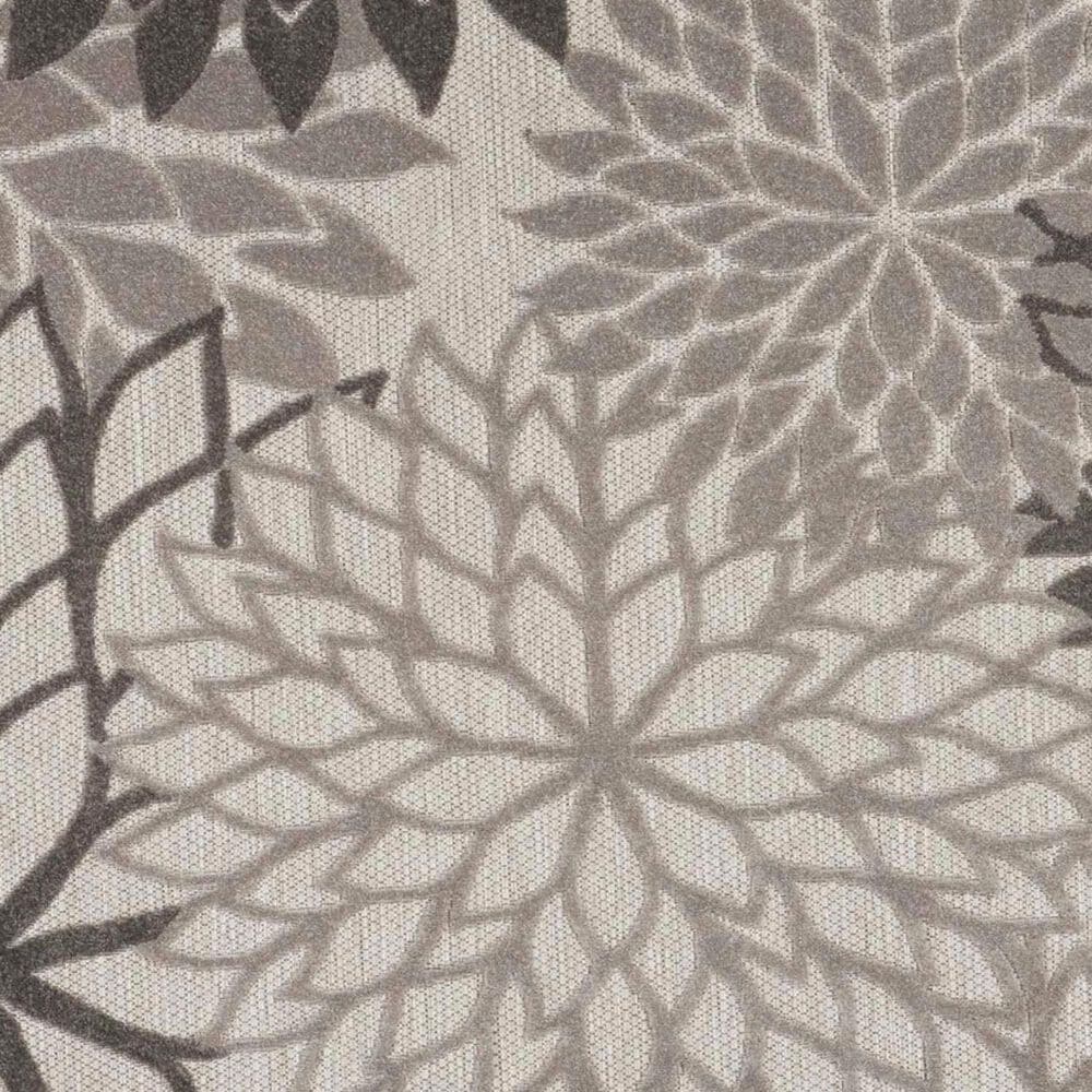 Nourison Aloha 4&#39; Round Silver and Grey Indoor/Outdoor Area Rug, , large