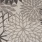Nourison Aloha 4" Round Silver and Grey Indoor/Outdoor Area Rug, , large