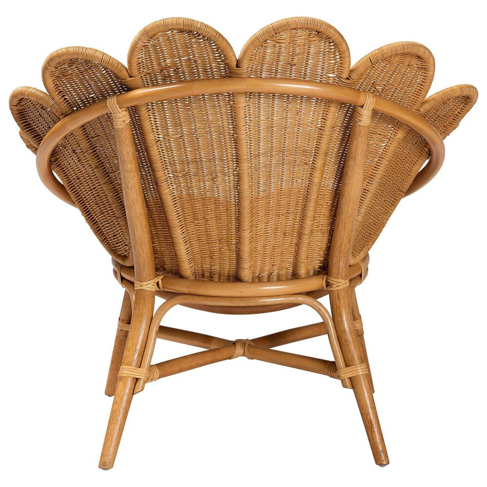Baxton Studio Blossom Accent Flower Chair in Light Honey, , large