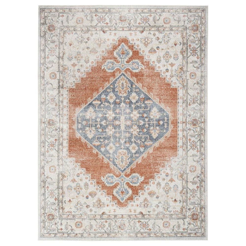 Nourison Astra Machine Washable ASW11 7"10" x 10" Grey and Multicolor Area Rug, , large