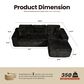 HOMLUX 105.5" Zero Assembly Sofa with Ergonomic Chaise Sectional in Black, , large