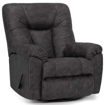 Moore Furniture Connery Manual Swivel Rocker Recliner in Amargo Slate, , large