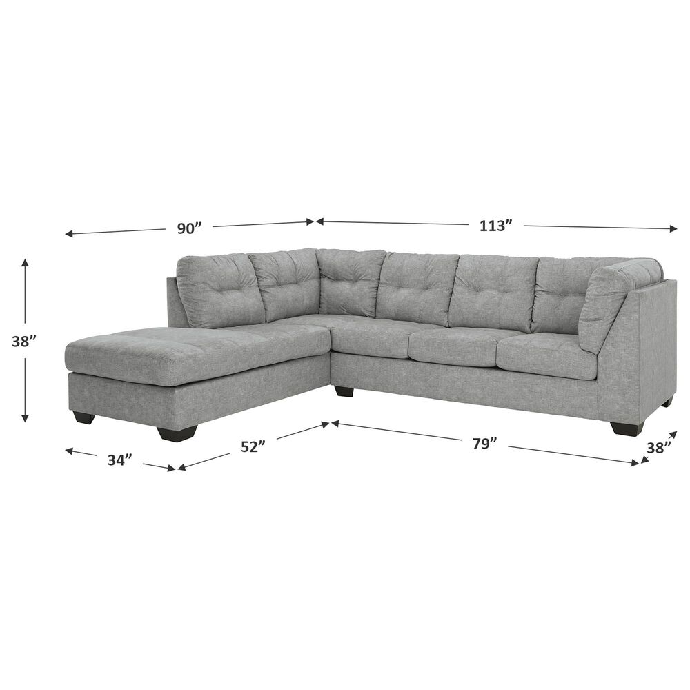 Signature Design by Ashley Falkirk 2-Piece Left Facing Sleeper Sectional with Chaise in Steel, , large