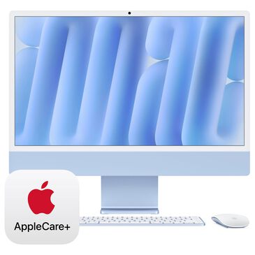 Apple 24-Inch iMac All-in-One Desktop - Apple M4 chip - 8-core CPU - 16GB RAM - 8-core GPU - 256GB SSD in Blue with 3-Year AppleCare+, , large