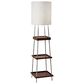 Adesso Henry Shelf Floor Lamp in Brushed Steel and Walnut, , large