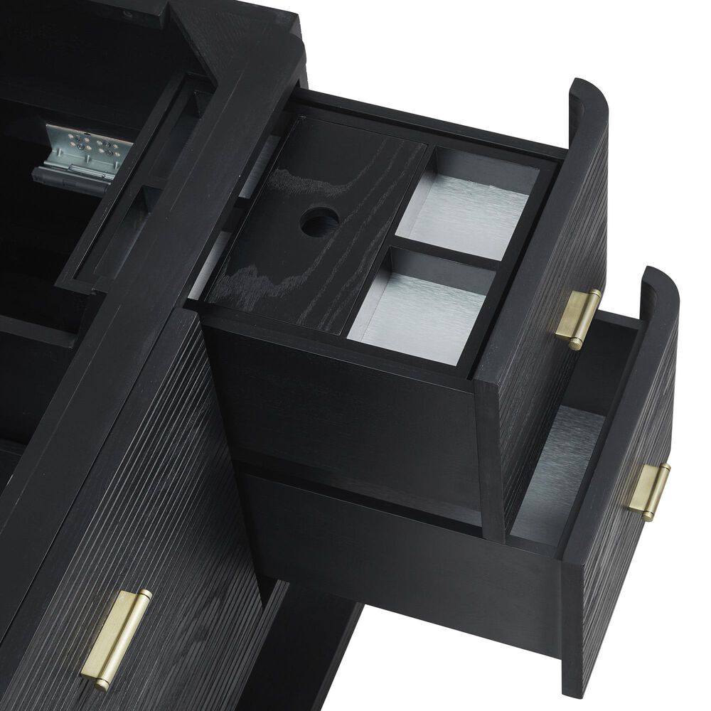 James Martin Vanities Lucian 48" Single Bathroom Vanity in Carbon Oak with 3 cm Victorian Silver Quartz Top, Rectangular Sink and FreePower Wireless Charger, , large