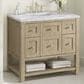 James Martin Vanities Breckenridge 36" Single Vanity in Whitewashed Oak with 3 cm Carrara White Marble Top, , large
