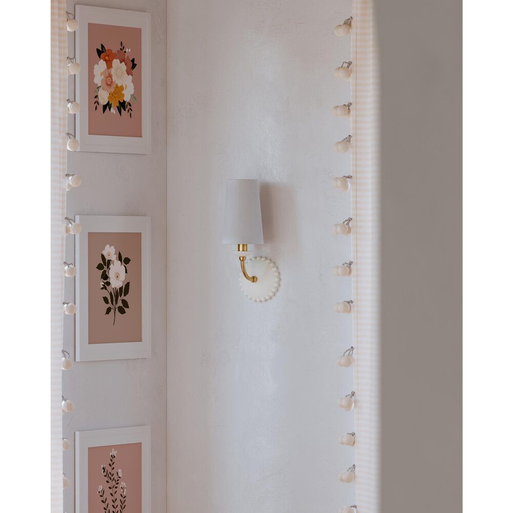 Mitzi Lighting Rhea 1-Light Wall Sconce in Aged Brass and Antique Ivory, , large