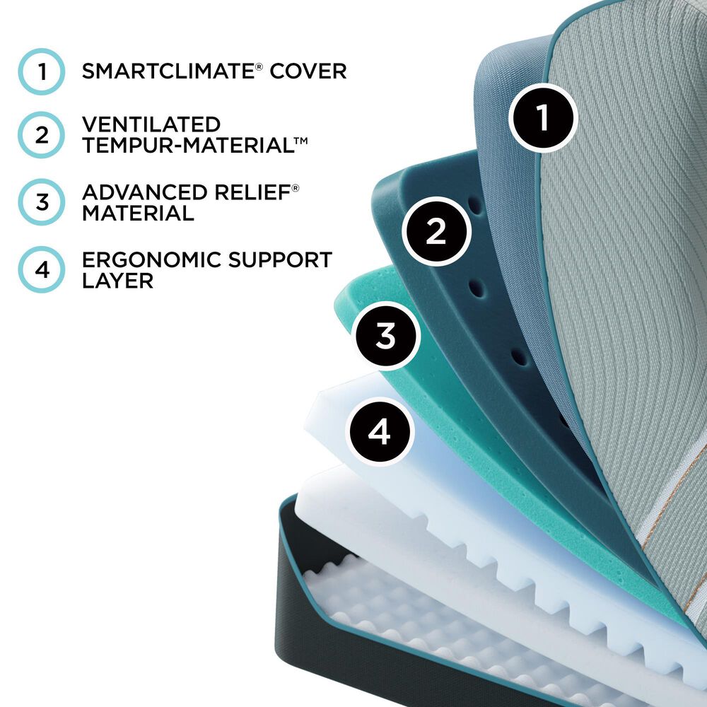 Tempur-Pedic LuxeAdapt 2.0 Soft Split King Mattress with High Profile Box Springs, , large