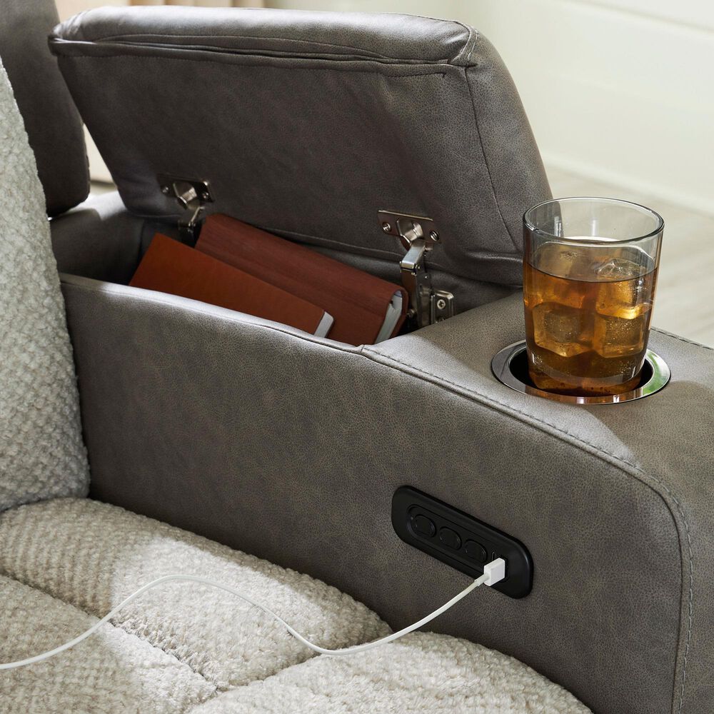 Ashley WhipLash Power Reclining Loveseat in Sisal, , large