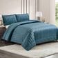 Peking Handicraft Velvet Cable Luxury 3-Piece Full/Queen Quilt Set in Blue, , large