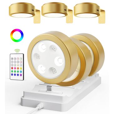 HOMLUX Tap Control Wall Light with Charging Station in Gold (Set of 6), , large