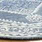 Safavieh Micro-Loop MLP605M 5" Round Blue and Ivory Area Rug, , large