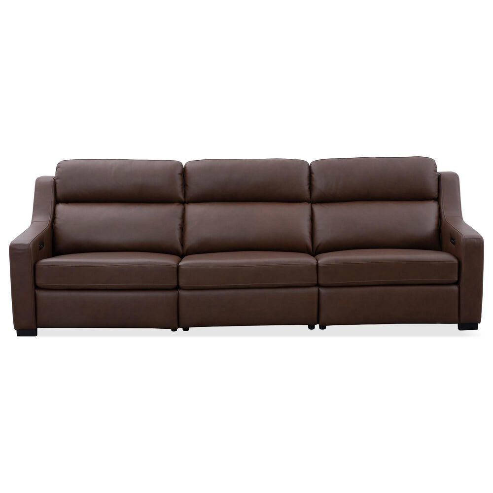 Oxford Furniture Leather Power Reclining Sofa in Ajax Umber, , large
