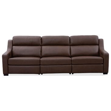 Oxford Furniture Leather Power Reclining Sofa in Ajax Umber, , large