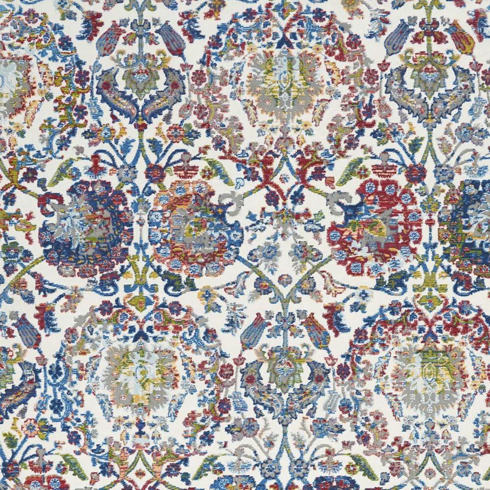 Nourison Ankara Global ANR06 2&#39;4&quot; x 8&#39; Ivory and Blue Runner, , large