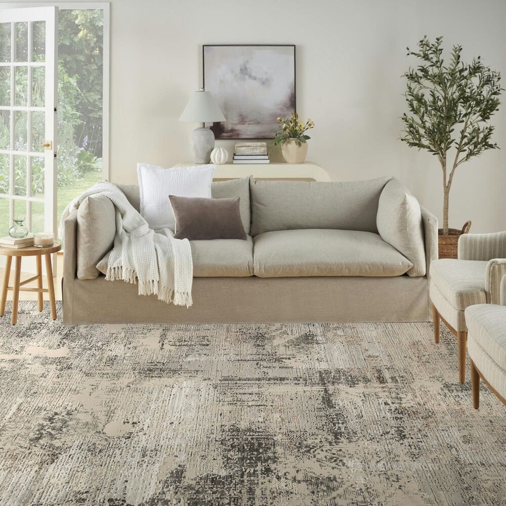 Nourison Sustainable Trends SUT04 9&#39; x 12&#39; Beige and Grey Area Rug, , large