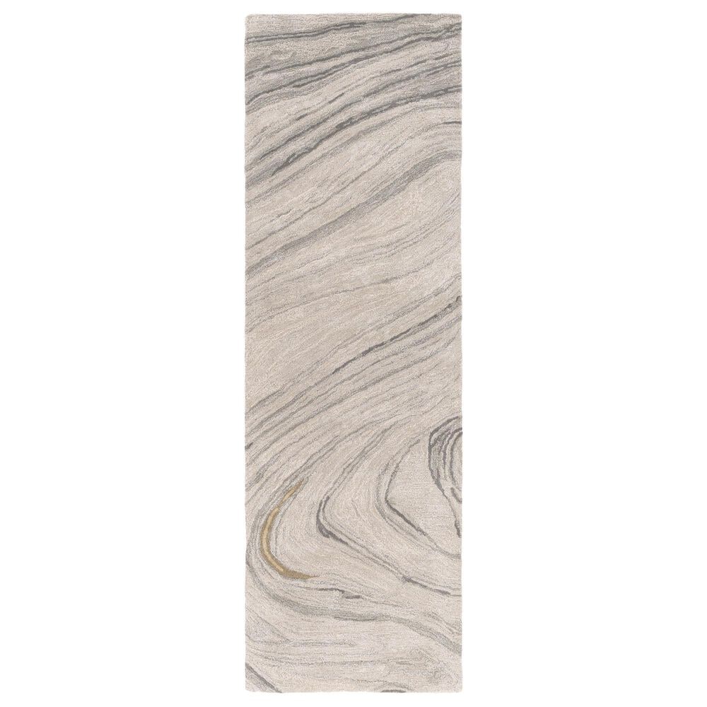 Surya Kavita 2"6" x 8" Gray, Charcoal, Mustard and Brown Runner, , large