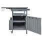 HOMLUX 40.5" Outdoor Kitchen Island with One Drawer in Blue Grey and Stainless Steel, , large