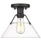 Golden Lighting Orwell Flush Mount with Clear Cone in Matte Black, , large