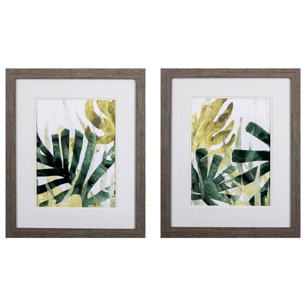 Propac Palm Impression Wall Art in Green (Set of 2), , large