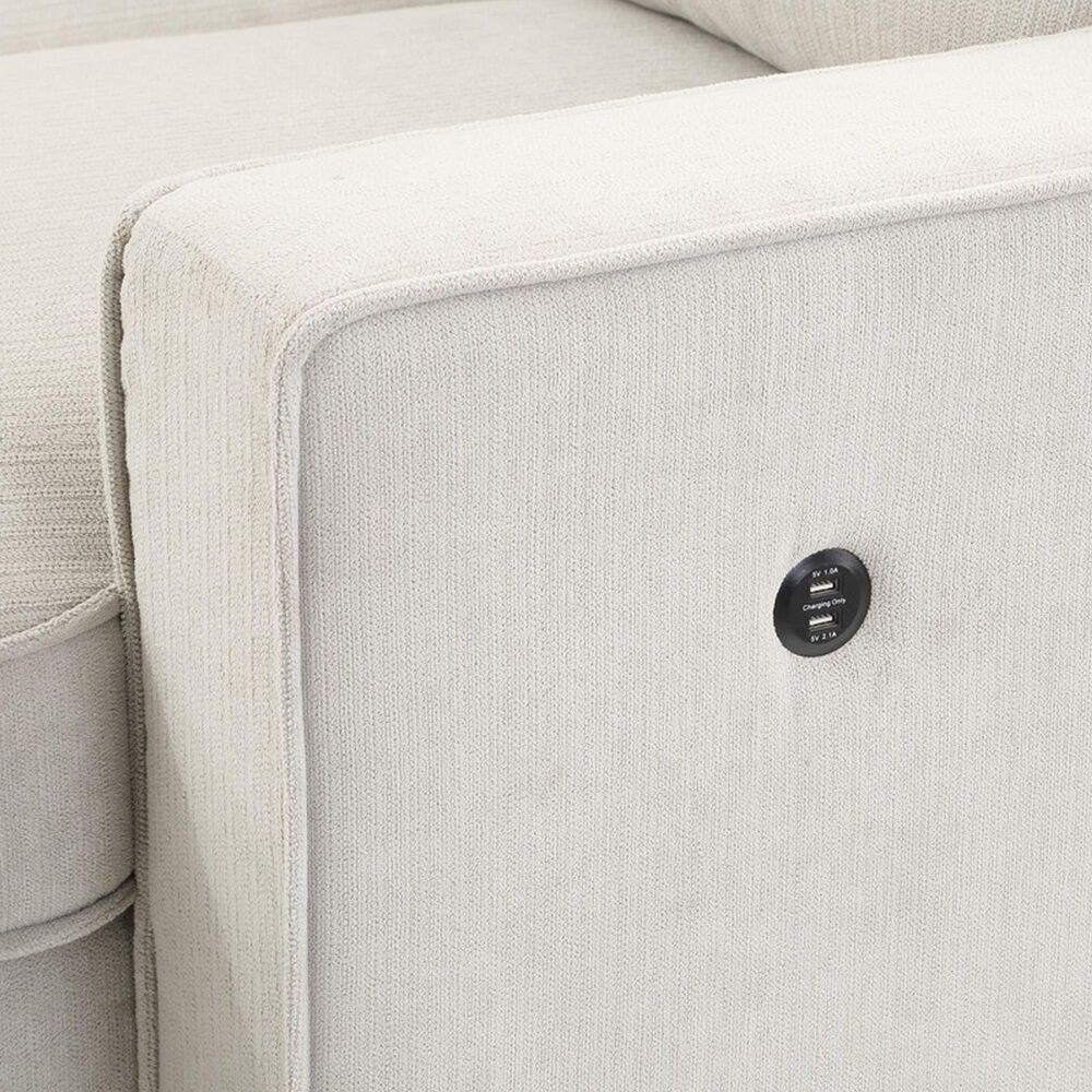 HOMLUX 86.5"W Sleeper Sectional Sofa with Storage Chaise, Cup Holders and USB Ports, in Beige, , large