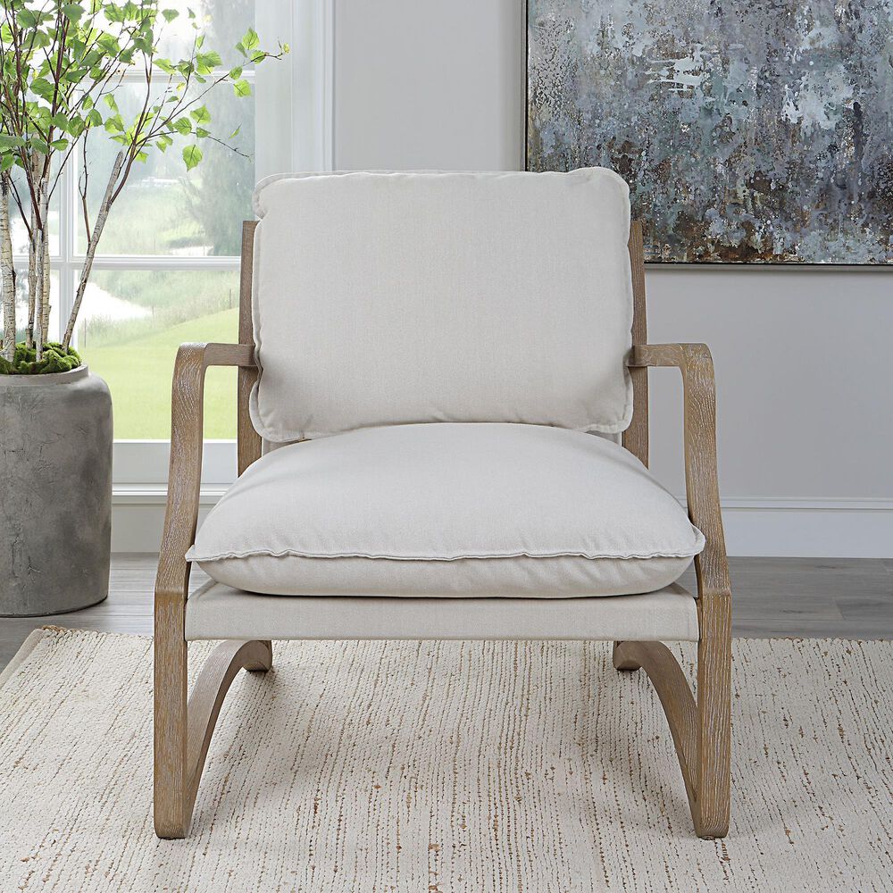 Uttermost Melora Accent Chair in Natural Linen, , large