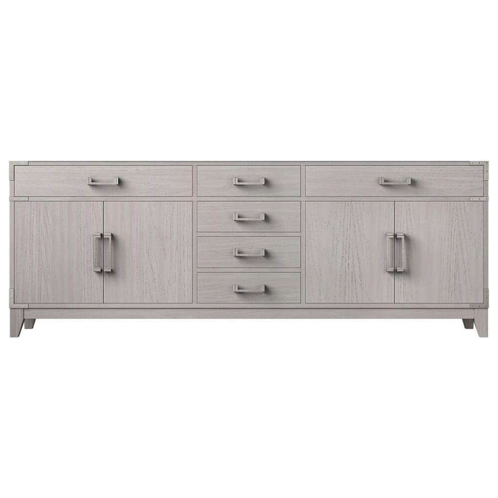 Lexora Home Laurel 84&quot; Double Bathroom Vanity in White Oak with White Quartz Top and Rectangular Sinks, , large