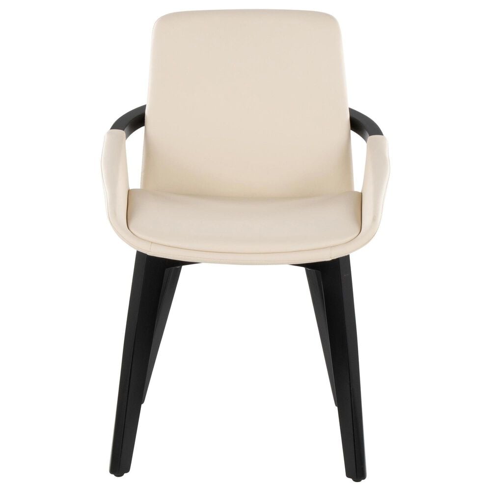 LumiSource Cosmo Accent Chair with Faux Leather Cushion in Cream, , large