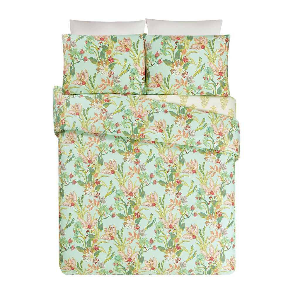 Peking Handicraft Queenie Tropical 3-Piece King Comforter Set in Seafoam, , large