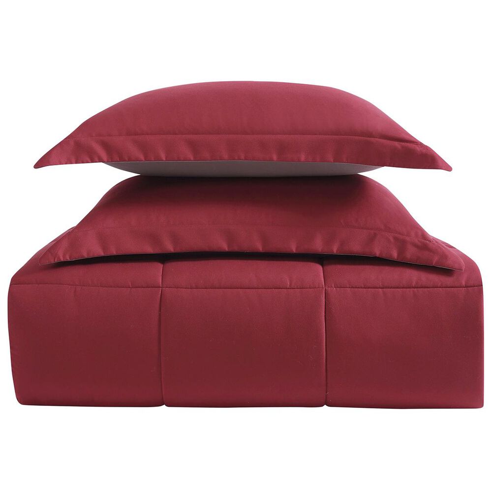 Pem America Truly Soft Everyday 3-Piece Full/Queen Reversible Comforter Set in Red and Grey, , large