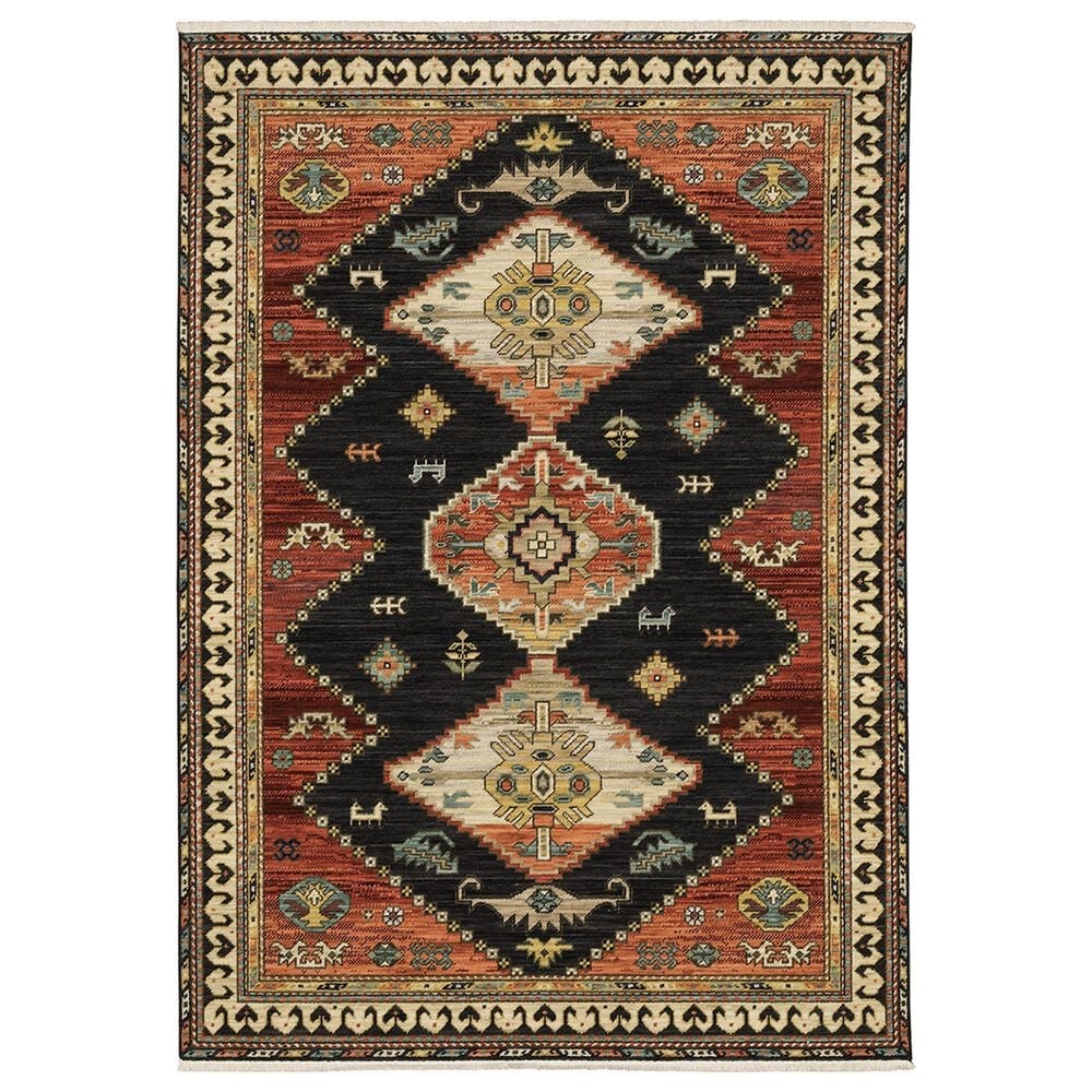 Oriental Weavers Lilihan Tribal Medallion 2" x 3" Navy Area Rug, , large