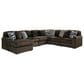 Ashley Midnight-Madness 6-Piece Left Facing Sectional with Chaise in Chocolate, , large