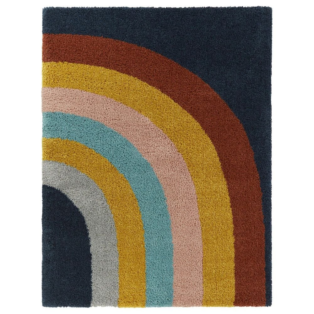 Balta Rugs Amelia Rainbow 2"2" x 7" Navy Blue Kids Runner, , large
