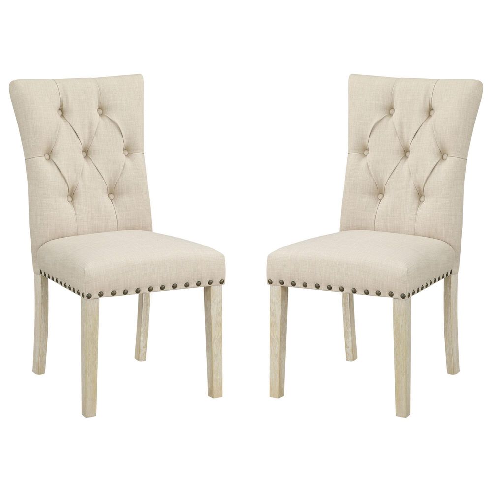 Valor Living Preston Side Chair with Burlap Cushion (Set of 2), , large