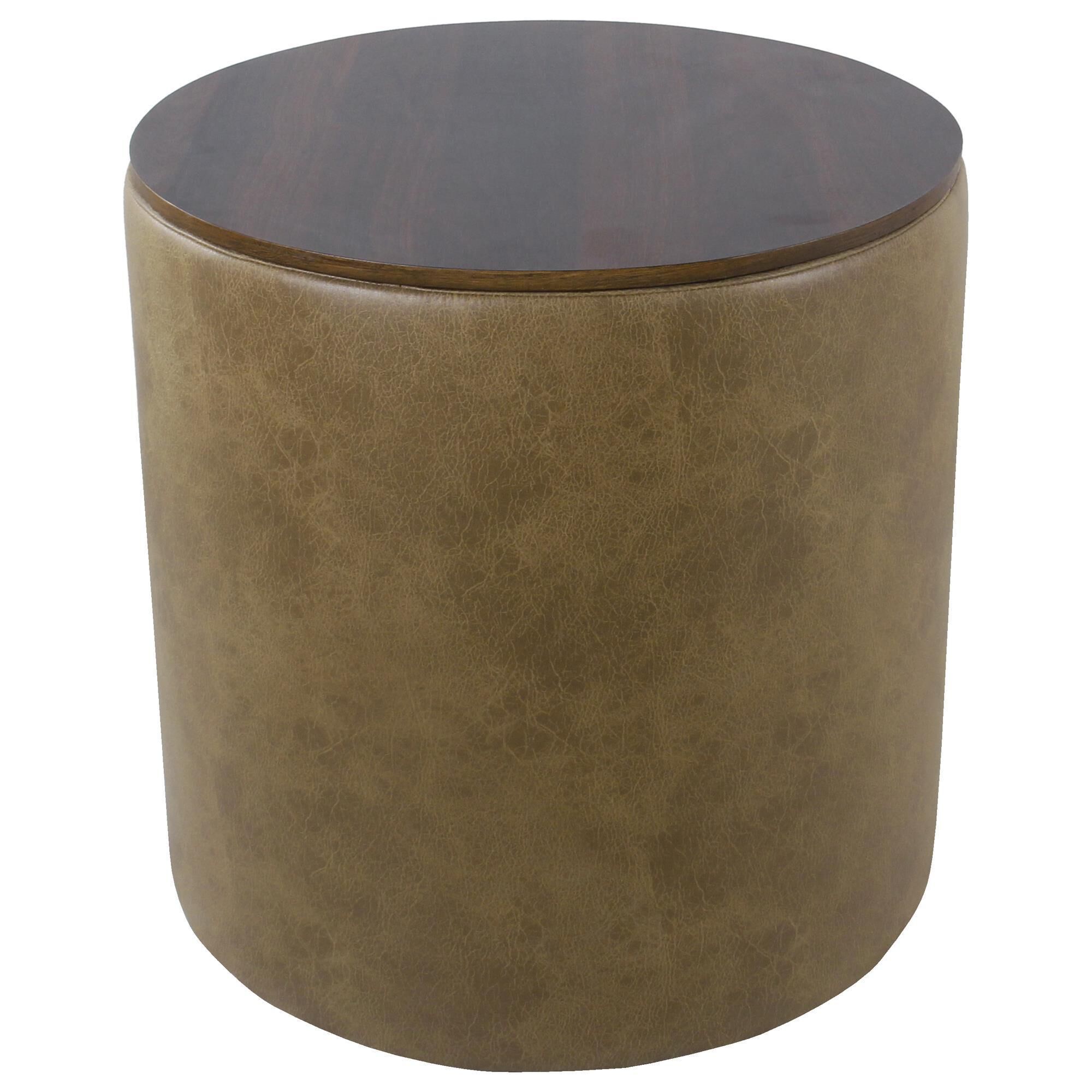 Light brown leather storage ottoman sale