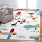 Safavieh Carousel Outer Space 3"3" x 5"3" Ivory and Blue Kids  Area Rug, , large