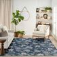 Nourison Garden Oasis GOA03 Navy 9" x 12" Indoor/Outdoor Area Rug, , large