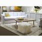 Blue Sun Designs Mohair Pouf in White Fur, , large