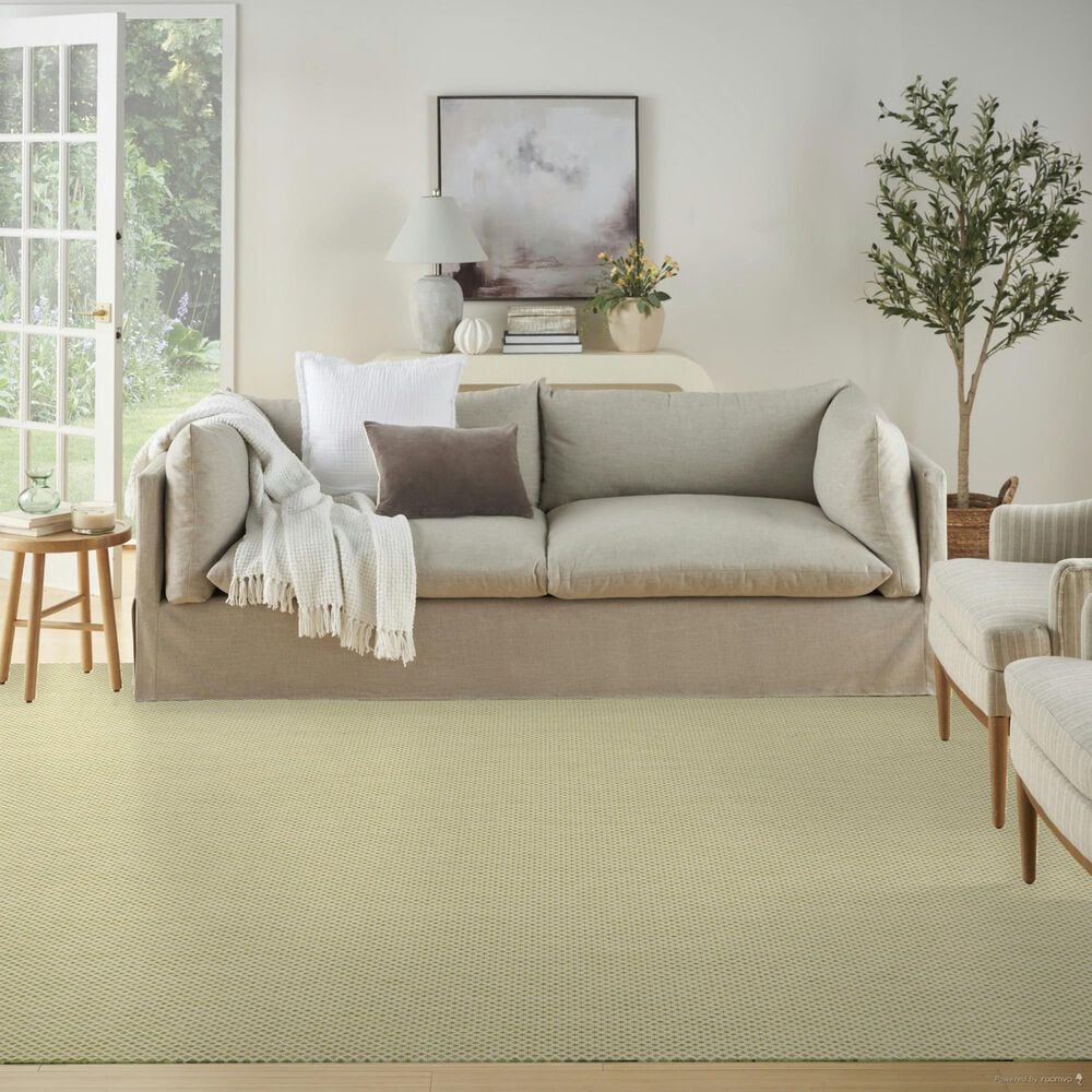 Nourison Courtyard Ivory and Green 8&#39; x 10&#39; Indoor/Outdoor Area Rug, , large
