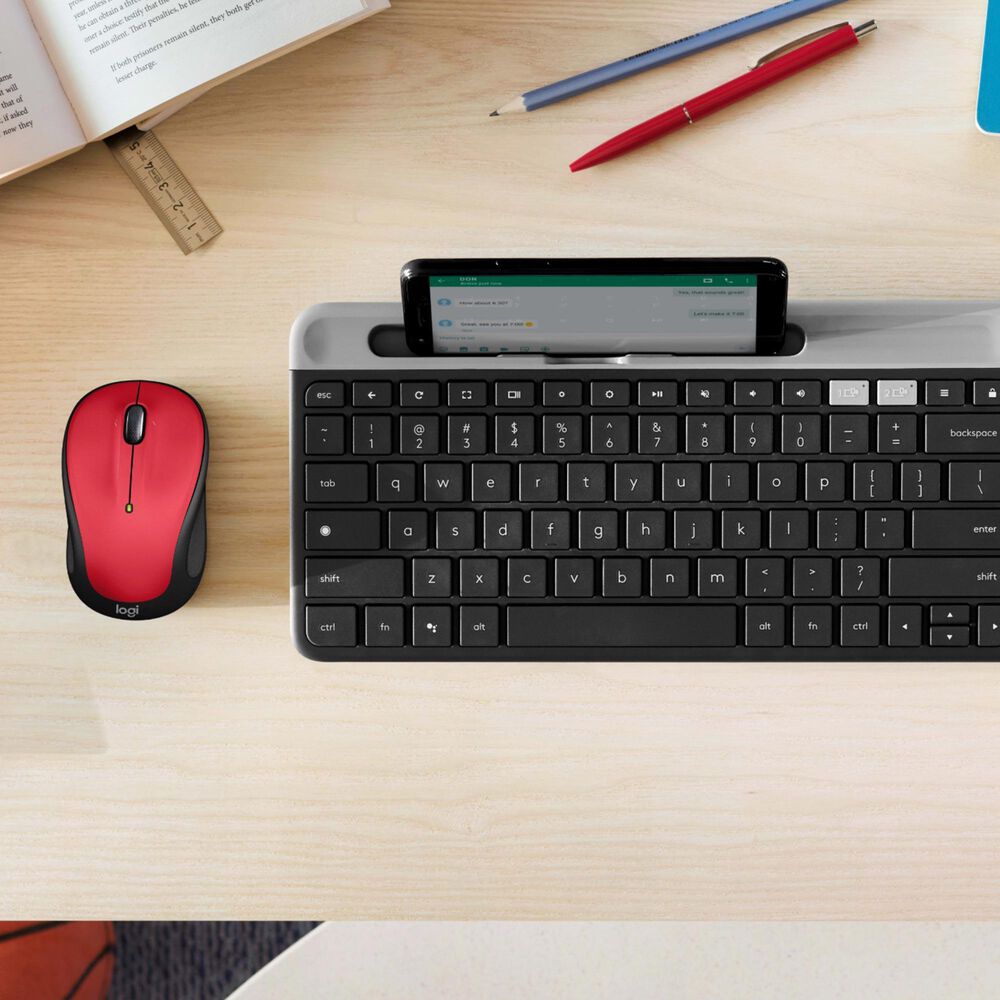 Logitech M325S Optical Compact Ambidextrous Wireless Mouse in Red, , large