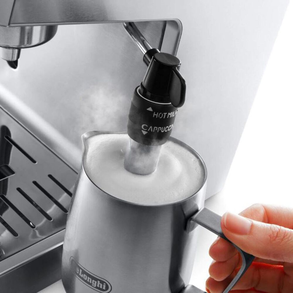 Delonghi Manual Espresso Maker in Stainless Steel Nebraska Furniture Mart