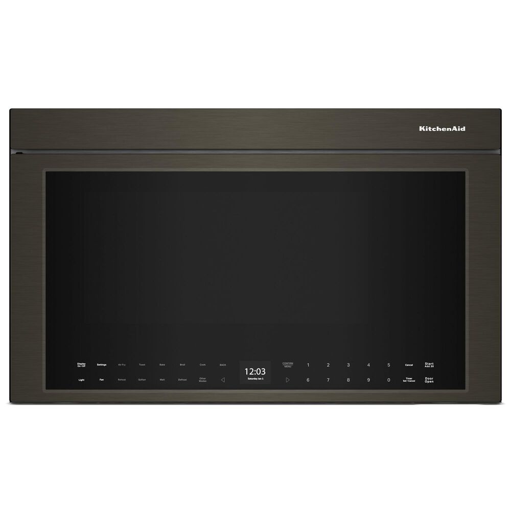 KitchenAid 1.1 Cu. Ft. Over-The-Range Microwave Oven with Flush Built-In in Black Stainless Steel, , large